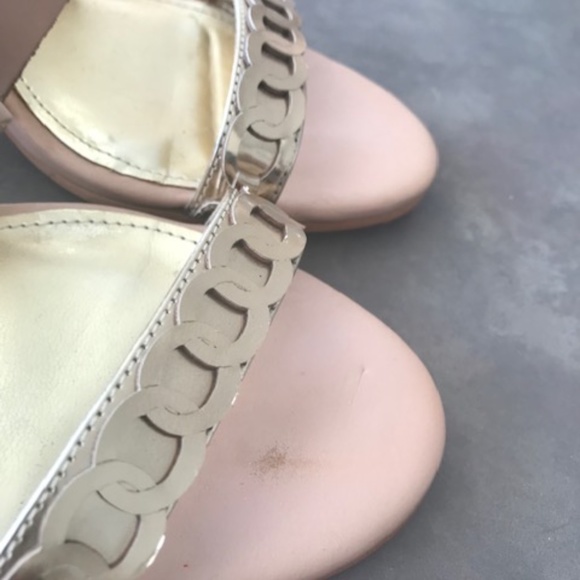 (2* for $30) Nude and gold colour sandal by Enzo Angiolini size 6 1/2 - Picture 5 of 8